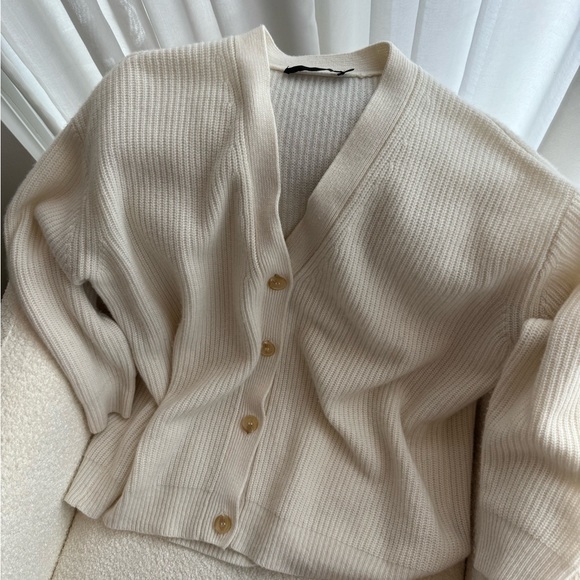 JENNI KAYNE Ivory Cashmere Cocoon Cardigan Size Small - Picture 5 of 7
